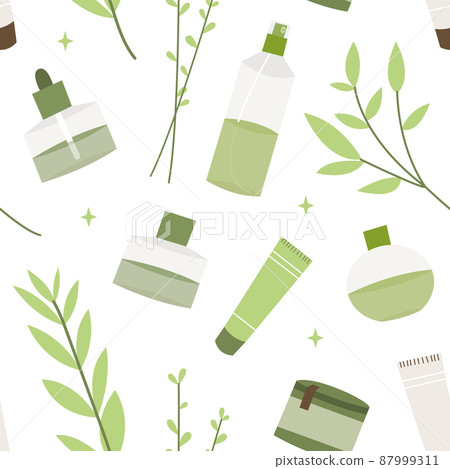 Homeopathy, naturopathy. Complementary, alternative, integrative, holistic medicine. Natural organic herb. Apothecary bottle. Vector flat cartoon illustration, seamless pattern Homeopathy, naturopathy. Complementary, alternative, integrative, holistic medicine. Natural organic herb. Apothecary bottle. Vector flat cartoon illustration, seamless pattern 87999311