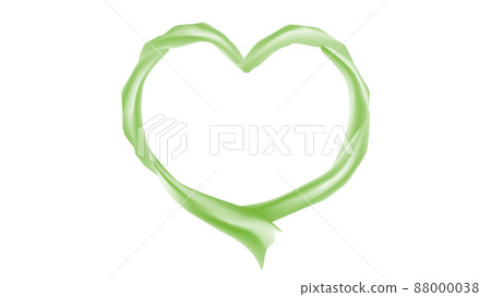 Soft green cloth, heart-shaped ring, cutout image 88000038