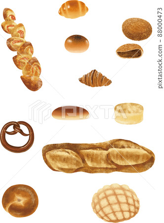 麵包插畫素材向量 88000473
