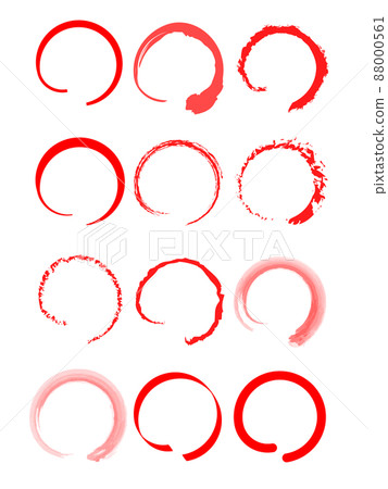 A set of red circles made with the golden ratio and silver ratio - for marking tests, marking, etc. - 88000561