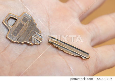 A broken key on the palm of your hand 88000706