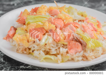 烤三文魚和春捲心菜 88000881