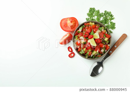 Mexican food concept with Pico de Gallo on white background 88000945
