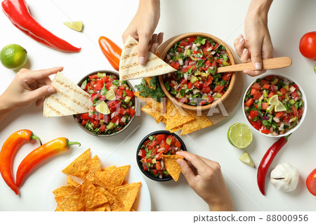 Mexican food concept with Pico de Gallo on white background 88000956