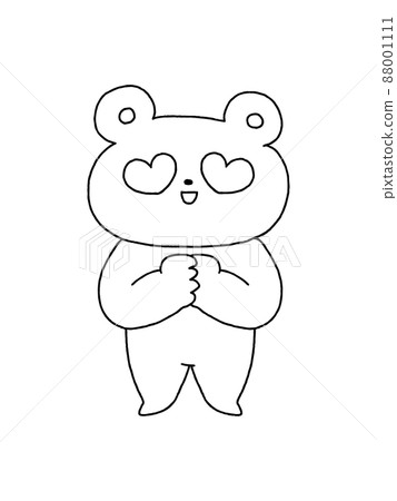 Bear/Heart/Line drawing 88001111