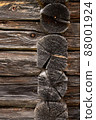 Wooden log cabin or felling texture or background 88001924