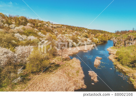 Mountain river in early spring 88002108