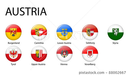 all Flags of regions of Austria template for your design 88002667