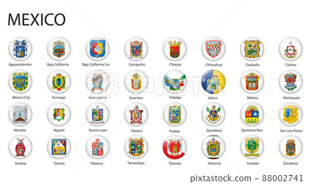all Flags of regions of Mexico template for your design 88002741