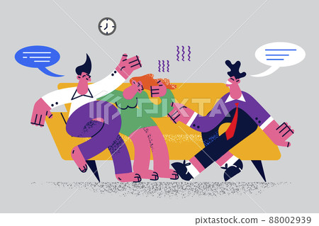 Couple at appointment with male psychologist Couple at appointment with male psychologist 88002939