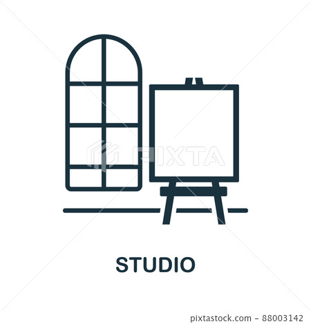 Studio icon. Monochrome simple Studio icon for templates, web design and infographics Studio icon. Monochrome simple Studio icon for templates, web design and infographics 88003142