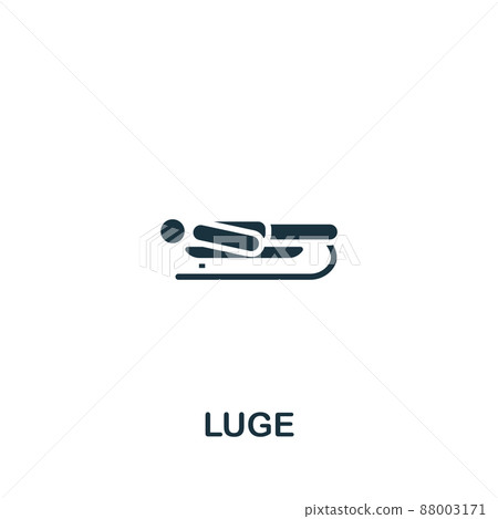 Luge icon. Monochrome simple icon for templates, web design and infographics 88003171