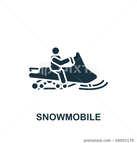 Snowmobile icon. Monochrome simple icon for templates, web design and infographics Snowmobile icon. Monochrome simple icon for templates, web design and infographics 88003178