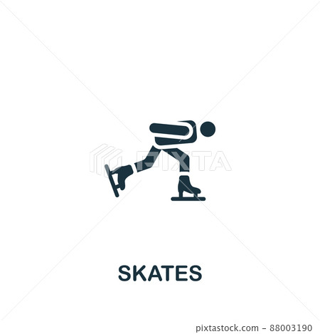 Skates icon. Monochrome simple icon for templates, web design and infographics Skates icon. Monochrome simple icon for templates, web design and infographics 88003190
