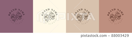 Organic logo flower fruit nature vintage symbol 88003429