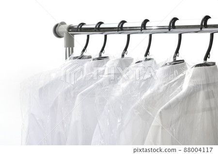 Cleaned shirts, plastic hangers, vinyl covers 88004117