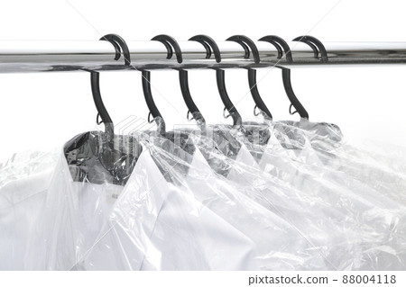Cleaned shirts, plastic hangers, vinyl covers 88004118
