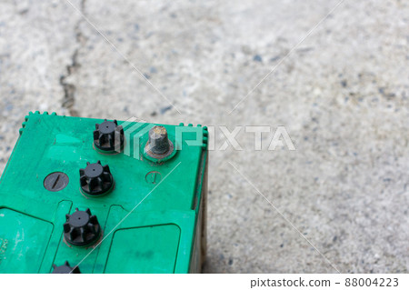 Oxidized and dirty car battery terminal. Oxidized and dirty car battery terminal. 88004223