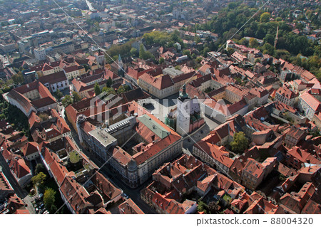 Zagreb Panorama with Church of St. Mark, Croatia Zagreb Panorama with Church of St. Mark, Croatia 88004320