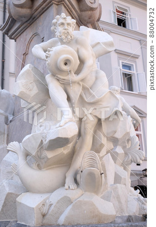 Fountain of the Three Rivers of Carniola, representing Ljubljanica, Sava and Krka in Ljubljana, Slovenia 88004732