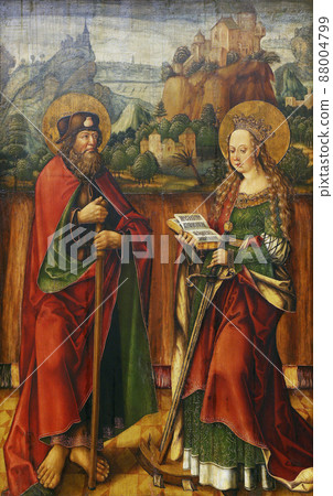 Jacob Cornelisz van Oostsanen: St. James Elder and Catherine of Alexandria, Old Masters Collection, Croatian Academy of Sciences in Zagreb Jacob Cornelisz van Oostsanen: St. James Elder and Catherine of Alexandria, Old Masters Collection, Croatian Academy of Sciences in Zagreb 88004799