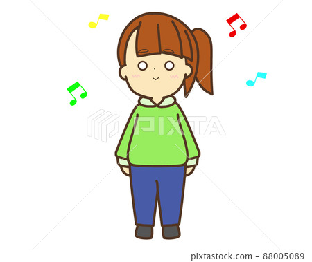 Side tail brown hair girl upright posture smile 2 Side tail brown hair girl upright posture smile 2 88005089