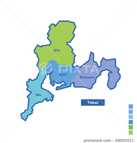 Map of Japan / Map of Japan Tokai region Rainy... - Stock Illustration ...