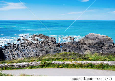View of Hartland quay, Bideford in North Devon 88007694