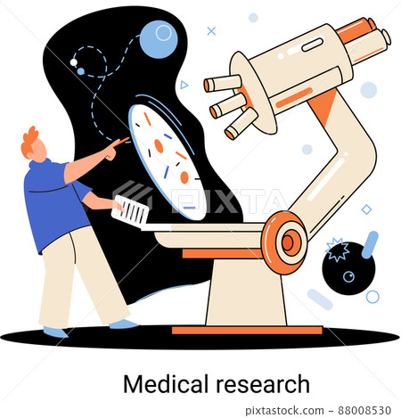 Medical research metaphor. Laboratory diagnostic services. Scientists work with equipment and microscope Medical research metaphor. Laboratory diagnostic services. Scientists work with equipment and microscope 88008530