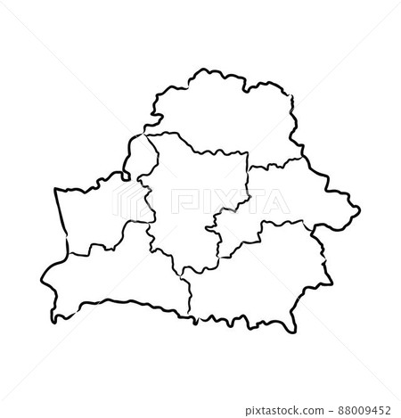 Belarus map of black contour curves of vector illustration Belarus map of black contour curves of vector illustration 88009452