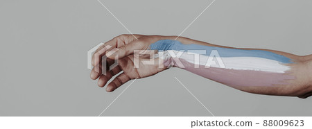 transgender pride flag in the arm, banner 88009623