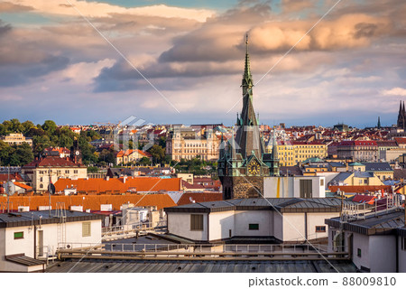 Prague rooftops and Jindrisska Tower. Czech Republic Prague rooftops and Jindrisska Tower. Czech Republic 88009810