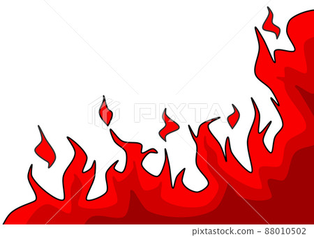 Illustration of a flame that burns at a high temperature enough to burn out 88010502