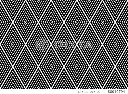 Seamless geometric diamonds pattern. Lines texture. 88010794