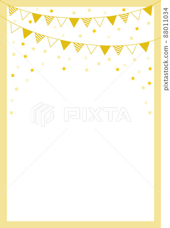 旗幟和五彩紙屑的可愛節日背景材料-A4 比例 88011034