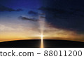 Bright cross on the hill with clouds moving on the starry sky 88011200