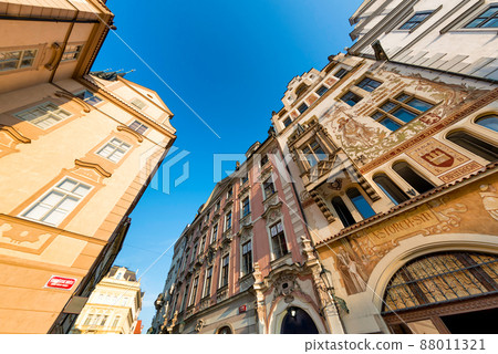 Street at Old Town Square (Staromestske Namesti). Prague, Czech Republic 88011321