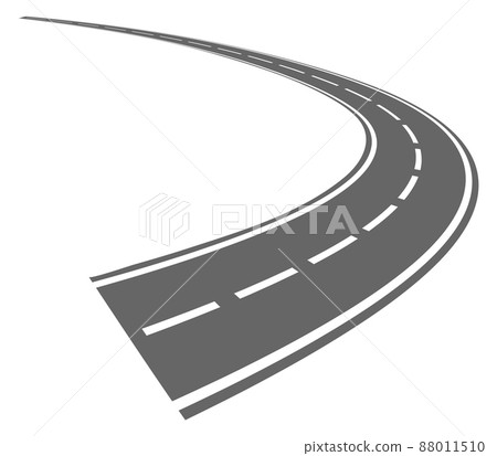 Road curve. Round turn way. Driving path 88011510