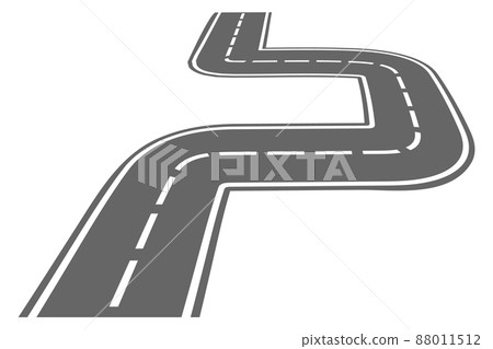 Street road turns in perspective. Asphalt road way 88011512