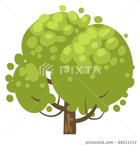 Green foliage tree. Summer oak. Cartoon plant 88011532