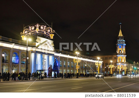Russia night view cityscape illuminations 88011539