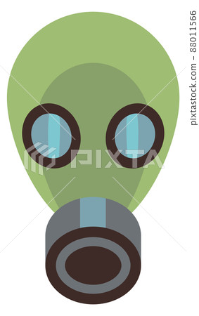 Military respirator icon. Green gas filter mask 88011566