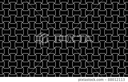 Black seamless pattern of pavement with crossed blocks 88012113