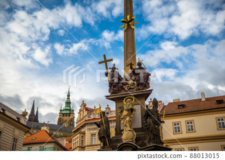 Holy Trinity Column at Lesser Town Square (Malostranske namesti). Prague, Czech Republic Holy Trinity Column at Lesser Town Square (Malostranske namesti). Prague, Czech Republic 88013015