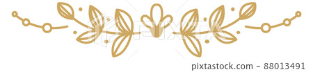Golden foliage page divider. Decorative elegant border Golden foliage page divider. Decorative elegant border 88013491