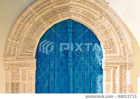 Old door of Panagia Eleousa Church in Kato Lefkara village. Larnaca District, Cyprus 88013713