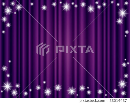 Illustration of a sparkling curtain background (purple) 88014487