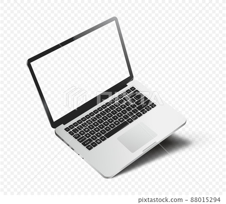 Isolated laptop with transparent screen Isolated laptop with transparent screen 88015294