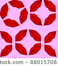Red lips geometric print on pink background Seamless pattern. Valentines day background 88015708