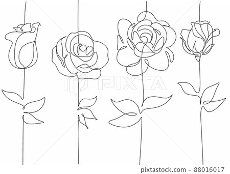 One line art rose flower 88016017